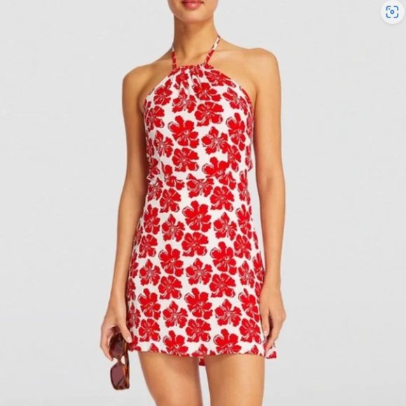Faithfull the Brand Dresses & Skirts - Faithfull The Brand Gaia Mini Dress In La Presa Red Floral Print -US 4- NWT